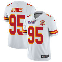 Nike Kansas City Chiefs #95 Chris Jones White Vapor Untouchable With 2024 Super Bowl (LVIII ) patch Jersey