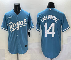 Nike Kansas City Royals #14 Jac Caglianone Light Blue Authentic Stitched MLB jersey