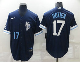 Nike Kansas City Royals #17 Hunter Dozier 2022 City #17 in front Game Authentic stitched MLB jersey