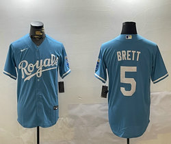 Nike Kansas City Royals #5 George Brett Light Blue stitched MLB jersey