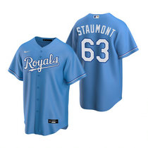 Nike Kansas City Royals #63 Josh Staumont Light Blue Game Authentic Stitched MLB Jersey