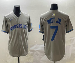 Nike Kansas City Royals #7 Bobby Witt Jr. Gray Authentic stitched MLB jersey