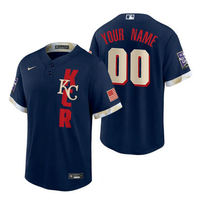 Nike Kansas City Royals Custom Any Name 2021 All star Blue Game Authentic Stitched MLB Jersey