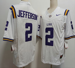 Nike LSU Tigers #2 Justin Jefferson White 2023 F.U.S.E Stitched NCAA Jersey