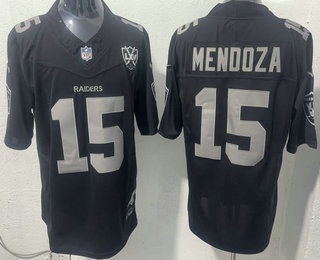 Nike Las Vegas Raiders #15 Fernando Mendoza Black With Logo Authentic Stitched NFL Jersey