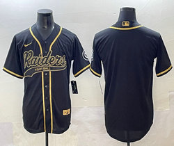 Nike Las Vegas Raiders #17 Davante Adams Black Golden edge Joint MLB Jersey