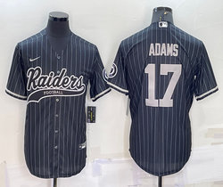 Nike Las Vegas Raiders #17 Davante Adams Black Joint Adults Stripe Authentic Stitched baseball jersey