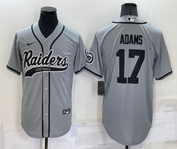 Nike Las Vegas Raiders #17 Davante Adams Gray Joint adults Authentic Stitched baseball jersey