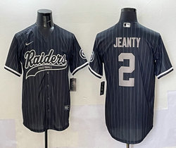 Nike Las Vegas Raiders #2 Ashton jeanty Black Stripes Joint MLB Jersey