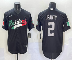Nike Las Vegas Raiders #2 Ashton jeanty Black With patch Joint MLB Jersey