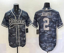 Nike Las Vegas Raiders #2 Ashton jeanty Grey Camo Joint baseball jersey