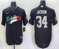 Nike Las Vegas Raiders #34 Bo Jackson Black Joint baseball jersey