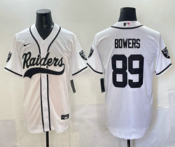 Nike Las Vegas Raiders #89 Brock Bowers White 3(III) Joint baseball jersey