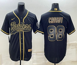Nike Las Vegas Raiders #98 Maxx Crosby Black Gold Joint Authentic Stitched baseball jersey