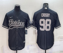 Nike Las Vegas Raiders #98 Maxx Crosby Black Joint Adults Stripe Authentic Stitched baseball jersey