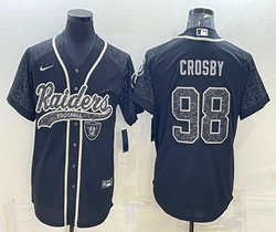 Nike Las Vegas Raiders #98 Maxx Crosby Black Reflective with logo Authentic Stitched baseball Jersey