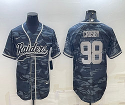 Nike Las Vegas Raiders #98 Maxx Crosby Grey Camo With Patch Joint Adults Authentic Stitched baseball jersey