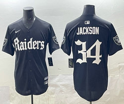 Nike Las Vegas Raiders 6(VI) Black 5(V) Joint baseball jersey