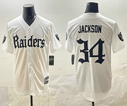Nike Las Vegas Raiders 6(VI) White Joint baseball jersey
