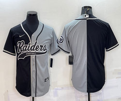 Nike Las Vegas Raiders Gray Black Split Authentic Stitched NFL Jersey