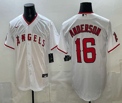 Nike Los Angeles Angels #16 Garret Anderson White Authentic Stitched MLB Jersey