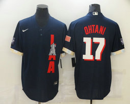 Nike Los Angeles Angels #17 Shohei Ohtani 2021 All star Blue Game Authentic Stitched MLB Jersey