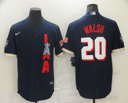 Nike Los Angeles Angels #20 Jared Walsh 2021 All star Blue Game Authentic Stitched MLB Jersey