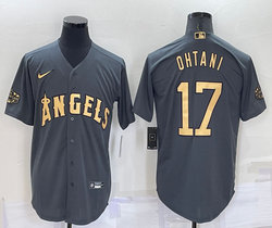 Nike Los Angeles Angels of Anaheim #17 Shohei Ohtani Charcoal 2022 All Star Authentic Stitched MLB Jersey