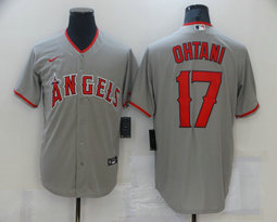 Nike Los Angeles Angels of Anaheim #17 Shohei Ohtani Grey Game Authentic Stitched MLB Jersey