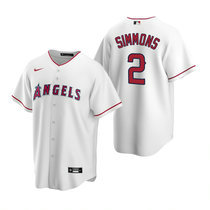 Nike Los Angeles Angels of Anaheim #2 Andrelton Simmons White Game Authentic stitched MLB jersey