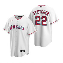 Nike Los Angeles Angels of Anaheim #22 David Fletcher White Game Authentic stitched MLB jersey