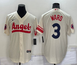 Nike Los Angeles Angels of Anaheim #3 Taylor Ward Cream City Game Authentic stitched MLB jersey