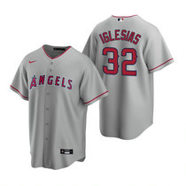 Nike Los Angeles Angels of Anaheim #32 Jose Iglesias Gray Game Authentic stitched MLB jersey