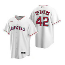 Nike Los Angeles Angels of Anaheim #42 Reid Game Detmers White 2020 MLB Draft Jersey