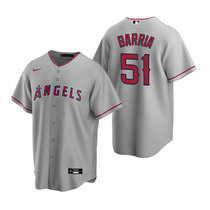 Nike Los Angeles Angels of Anaheim #51 Jaime Barria Gray Game Authentic stitched MLB jersey