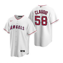 Nike Los Angeles Angels of Anaheim #58 Alex Claudio White Game Authentic stitched MLB jersey