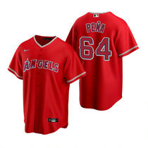 Nike Los Angeles Angels of Anaheim #64 Felix Pena Red Game Authentic stitched MLB jersey