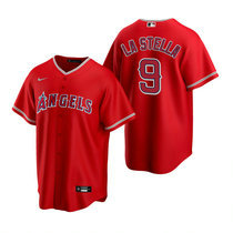 Nike Los Angeles Angels of Anaheim #9 Tommy La Stella Red Game Authentic stitched MLB jersey