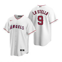 Nike Los Angeles Angels of Anaheim #9 Tommy La Stella White Game Authentic stitched MLB jersey