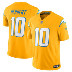 Nike Los Angeles Chargers #10 Justin Herbert Gold Throwback Stitched NFL Jersey