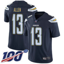 Nike Los Angeles Chargers #13 Keenan Allen With NFL 100th Season Patch Navy Blue Vapor Untouchable Authentic Stitched NFL Jersey