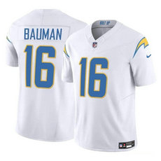 Nike Los Angeles Chargers #16 Casey Bauman White 2023 F.U.S.E. Football Stitched Jersey