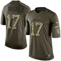 Nike Los Angeles Chargers #17 Philip Rivers Green Salute To Service Limited Authentic Stitched NFL jersey