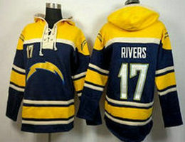 Nike Los Angeles Chargers #17 Philip Rivers Navy Blue Sawyer Hooded Sweatshirt stitched NFL Hoodie