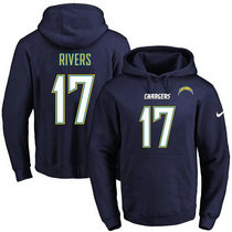 Nike Los Angeles Chargers #17 Philip Rivers Stitched Navy Blue Name and Number Pullover NFL Hoodie