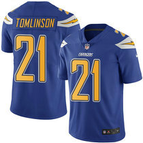 Nike Los Angeles Chargers #21 LaDainian Tomlinson Electric Blue Rush Authentic Stitched NFL Jersey