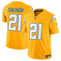 Nike Los Angeles Chargers #21 LaDainian Tomlinson Gold Authentic Stitched NFL Jersey