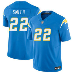 Nike Los Angeles Chargers #22 Genesis Smith Blue Authentic Stitched NFL Jersey