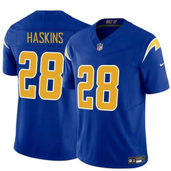 Nike Los Angeles Chargers #28 Hassan Haskins Royal Vapor Untouchable Authentic Stitched NFL Jersey