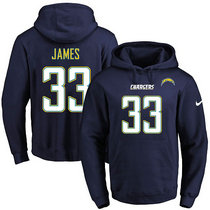 Nike Los Angeles Chargers #33 Derwin James Navy Blue Name & Number Pullover Hoodie